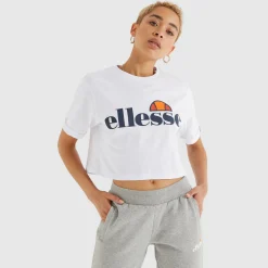 Ellesse Tops>Crop-T-Shirt Alberta für Damen Weiß