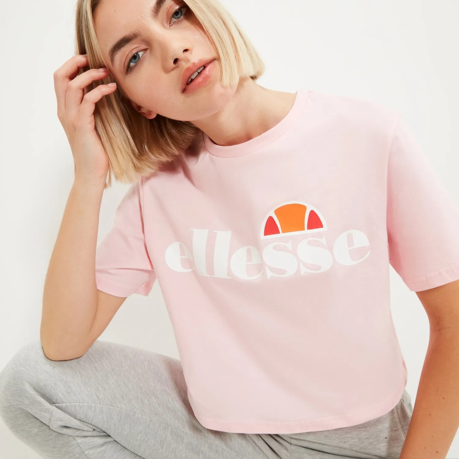 Ellesse Tops>Crop-T-Shirt Alberta für Damen Pink