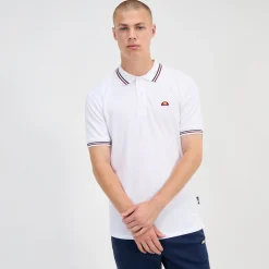Ellesse Poloshirts|T-shirts>Rooks Poloshirt für Herren Weiß/Marineblau/Rrot
