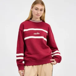 Ellesse Hoodies & Sweatshirts>Sweatshirt Marchi für Damen Burgunderrot/Cremeweiß
