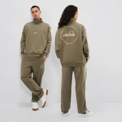 Ellesse Trainingsjacken Und Trainingsanzüge|Trainingsanzüge>Trainingsoberteil mit Halbreißverschluss Zaragoza Khaki